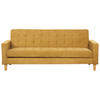 3-SITZER-SCHLAFSOFA senfgelb mit Stauraum Vehkoo - Hellbraun/Gelb, Textil (200/86/77cm) - Beliani