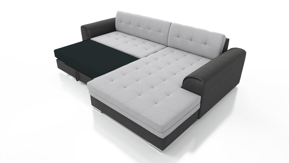 ECKSOFA Lusaka Mit Schlaffunktion - Dunkelblau, Holzwerkstoff/Textil (292/198cm) - Fun Möbel