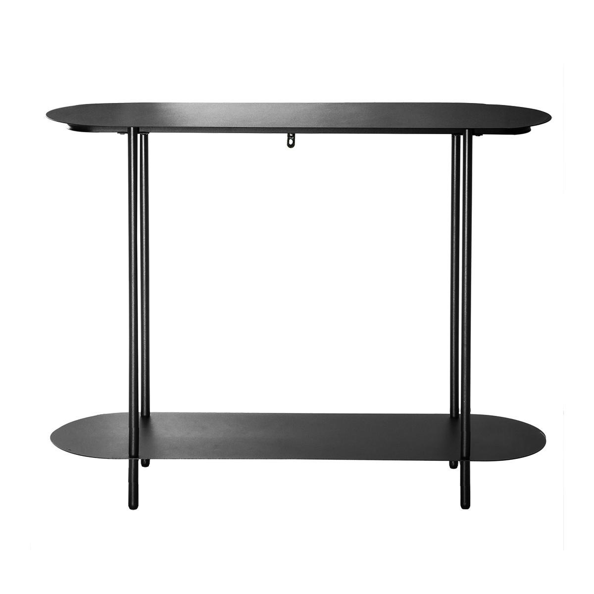 ZWEISTÖCKIGER Konsolentisch aus schwarzem Metall 30/77/99 cm - Schwarz, Metall (99/30/77cm) - Calicosy