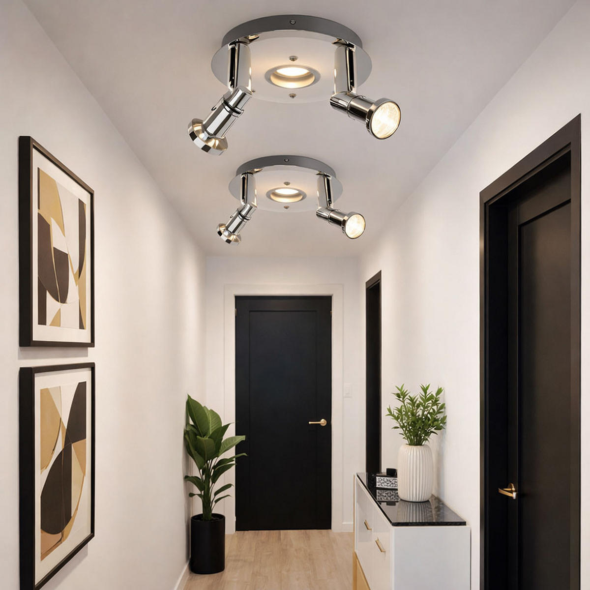 LED DECKENLEUCHTE Splash Chrom Silber - Silberfarben, Metall (20/20/11.5cm) - Briloner