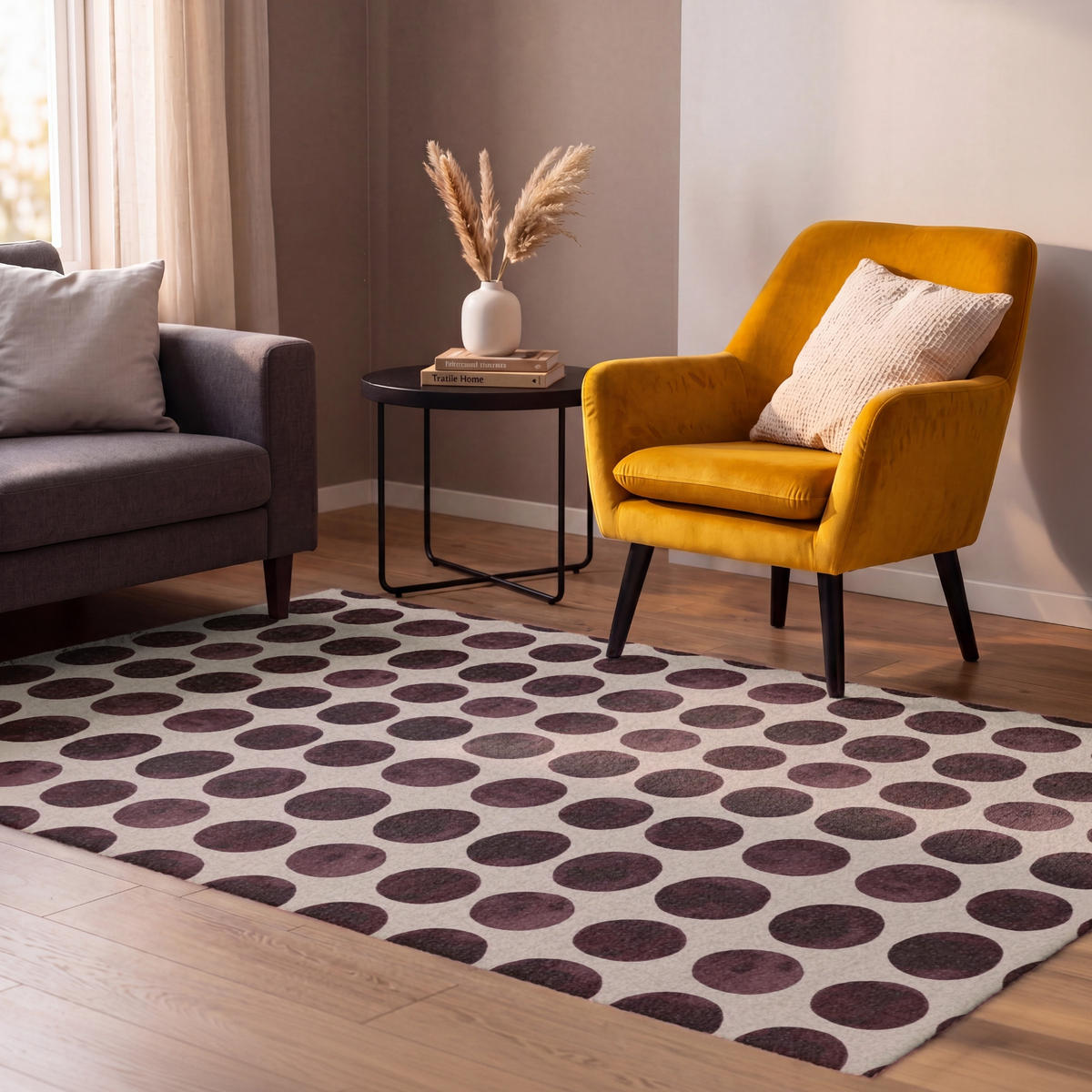 KOBERCE - Bodky - Vzor - Hnedý - 90x150 cm - tmavohnedá, textil/plast (90/0.4cm) - OnlyWow