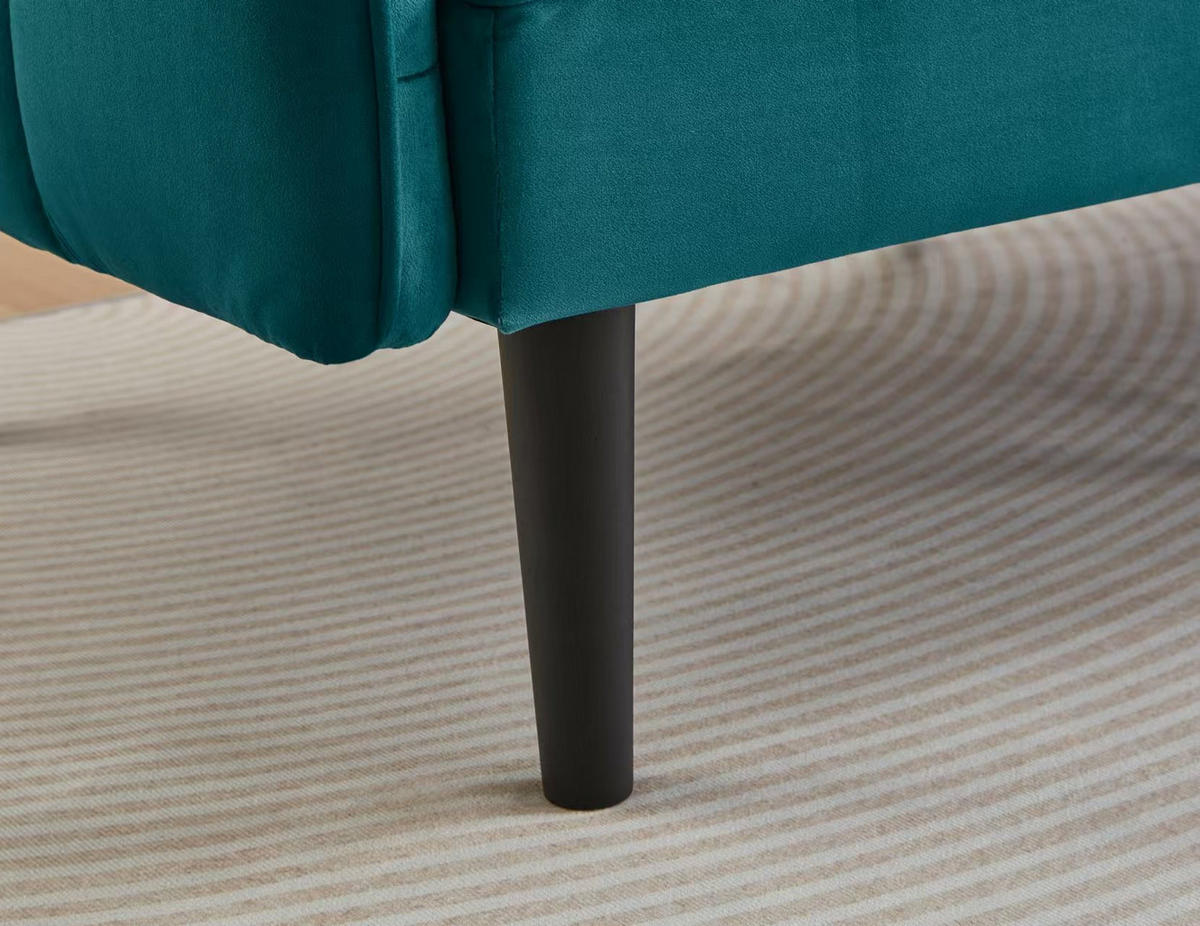 SOFA 2-Sitzer 176/78/76 cm Antikblau Grün - Grün, Textil (78/76/176cm)