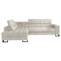 ECKSOFA Laris, Seite: Links - Creme/Schwarz, Holz/Textil (271/203cm) - MIRJAN24