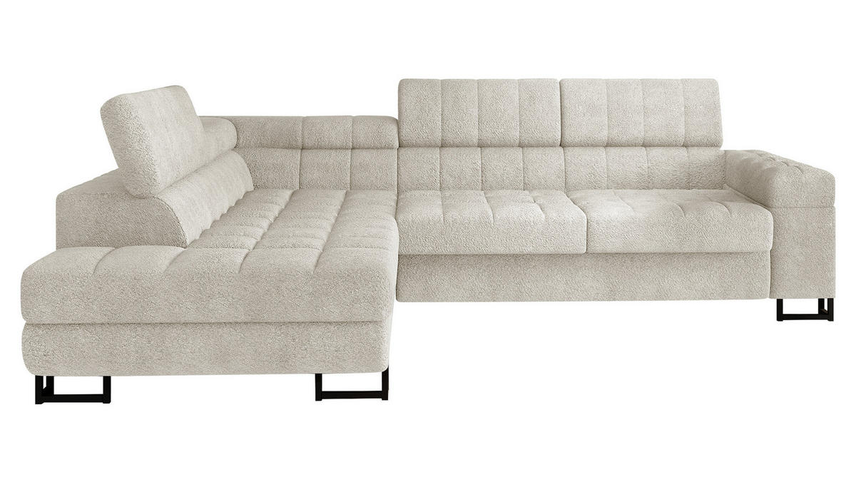 ECKSOFA Laris, Seite: Links - Creme/Schwarz, Holz/Textil (271/203cm) - MIRJAN24