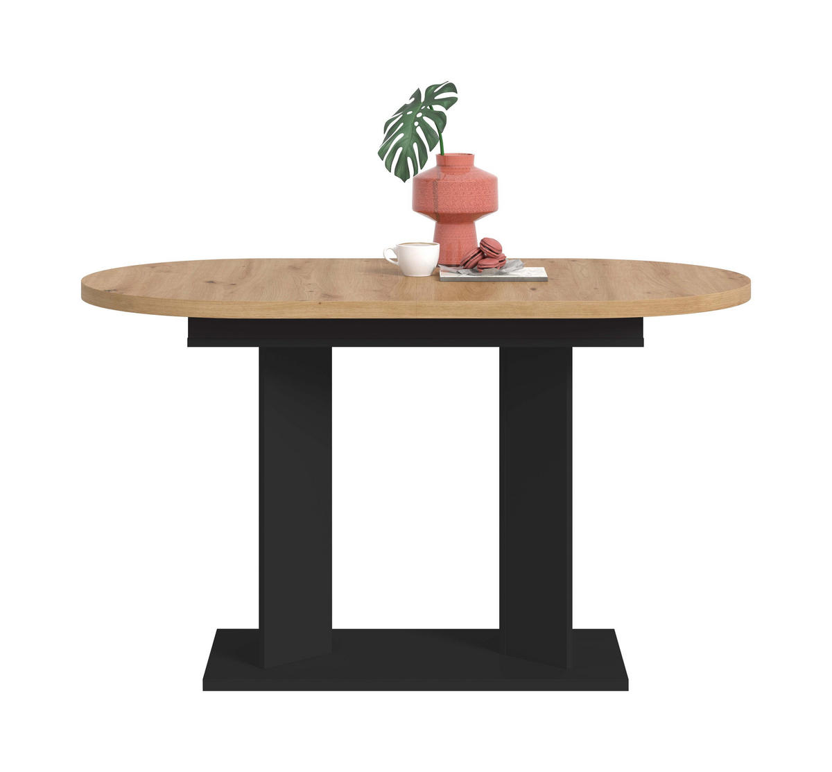 ESSTISCH GUSTAV (B/H/T: ca. 170/76/70 cm) in schwarz/Artisan Eiche Nachbildung - Schwarz, Holzwerkstoff (70/170/76cm)