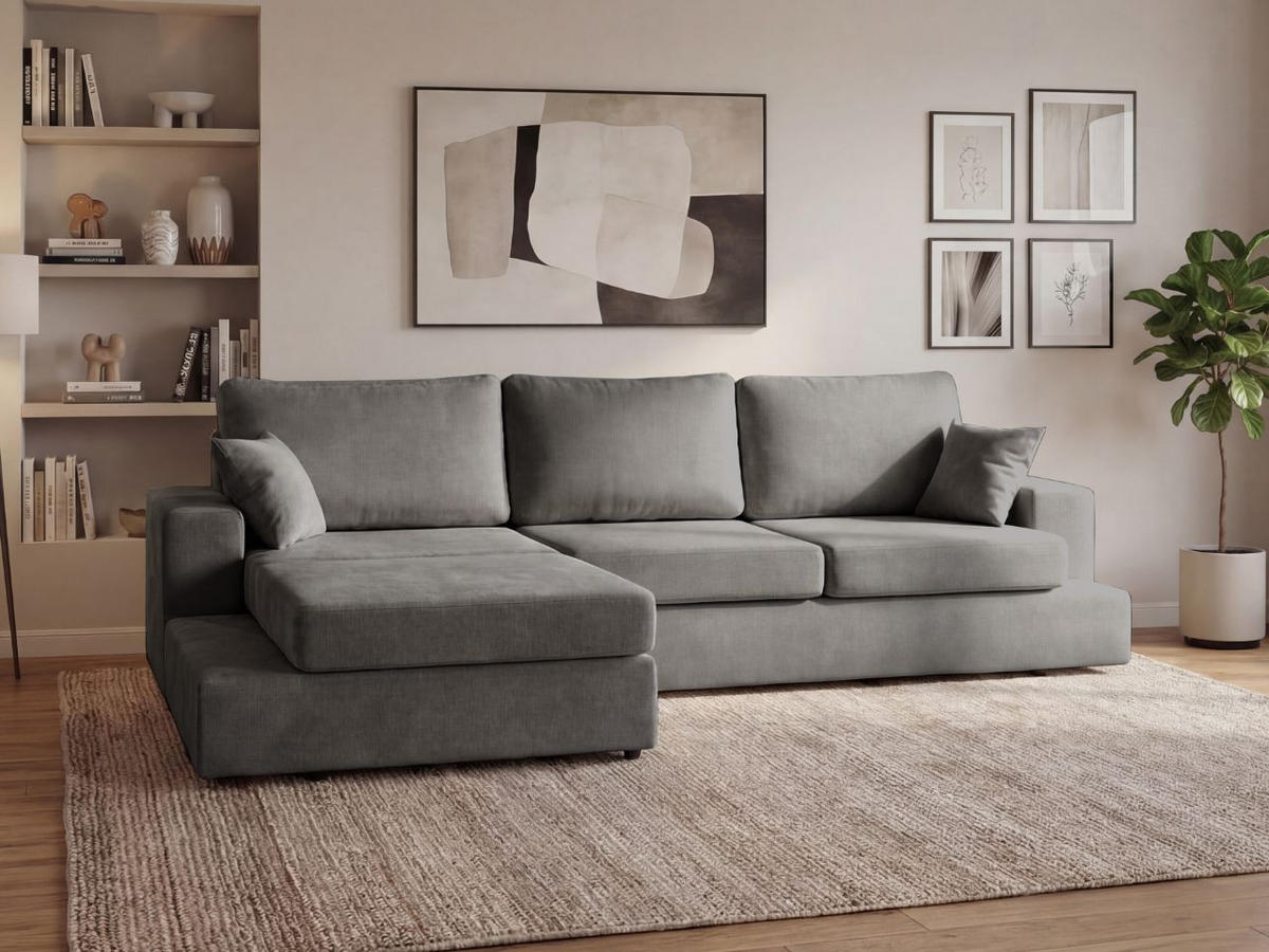 ECKSOFA Nesto Grau Links - Grau, Holz/Textil (260/165cm) - Graingold
