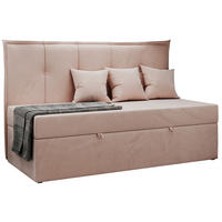 BOXBETT BANCO 90/200 Rosa Velvet - H3 - Rosa, Holz/Textil (90/200cm) - MKS
