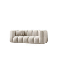 COUCH Sofa, Zweisitzer-Sofa Grand Modular Stoff Salvador Hellgrau - Creme, Holz (197/70/91cm) - Kaiser Möbel