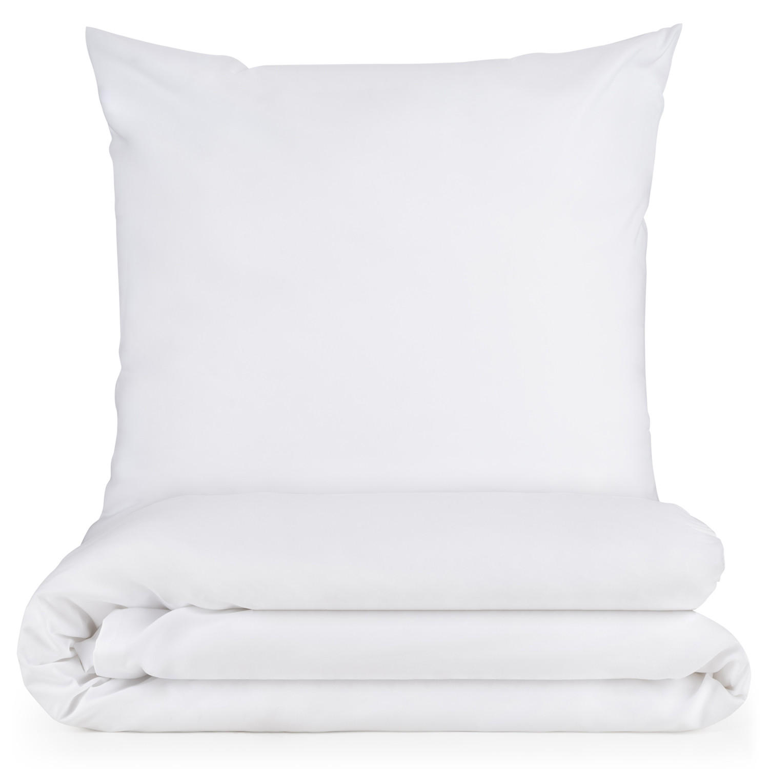 BETTWÄSCHE 2-teilig, 140/200 cm & 40/80 cm, Weiß - Weiß, Textil (140/200cm) - Blumtal