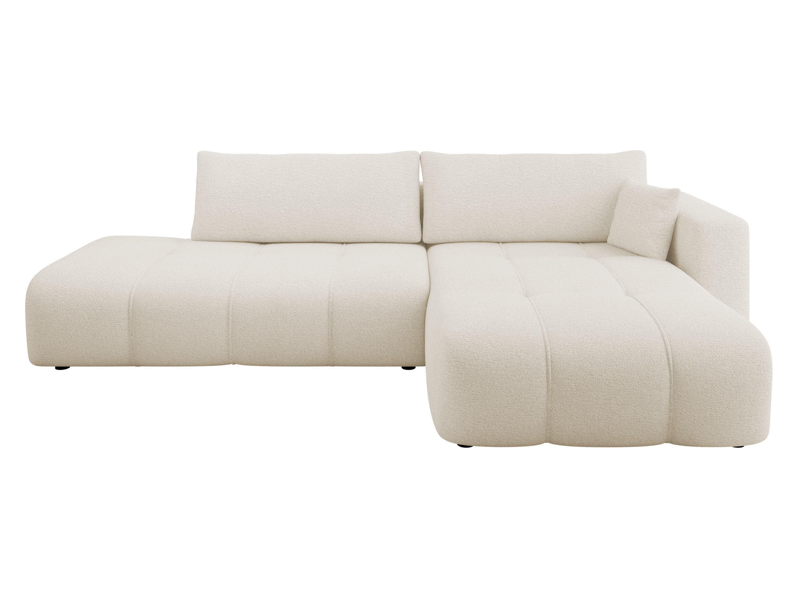 ECKSOFA Furyn O, Seite: Rechts - Creme/Schwarz, Holzwerkstoff/Kunststoff (262/145cm) - MIRJAN24
