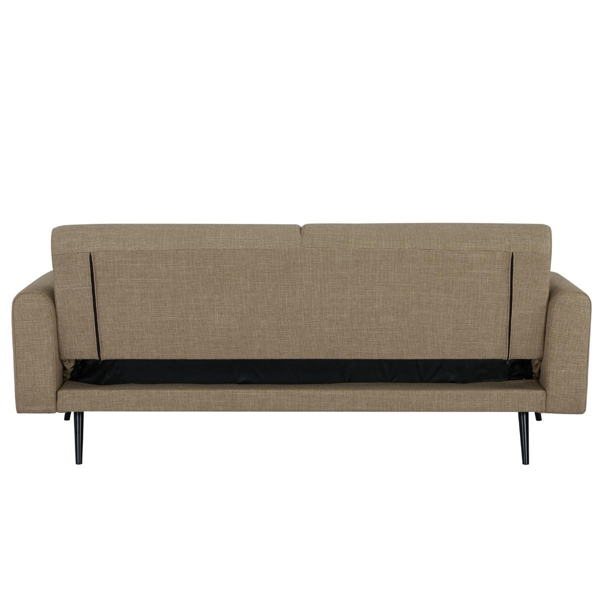 SCHLASOFA 3-Sitzer aus Stoff 209x91x85cm, taupe - Taupe, Textil (91/85/209cm) - Giga Meubel