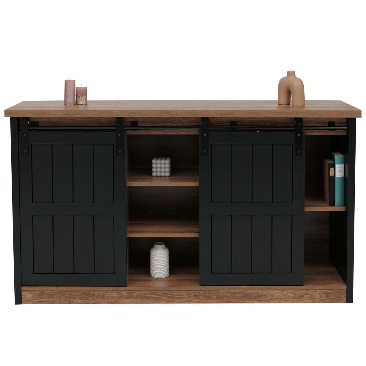 HIGHBOARD hnědá, černá - černá/hnědá, dřevo (150/84/40cm) - MCW