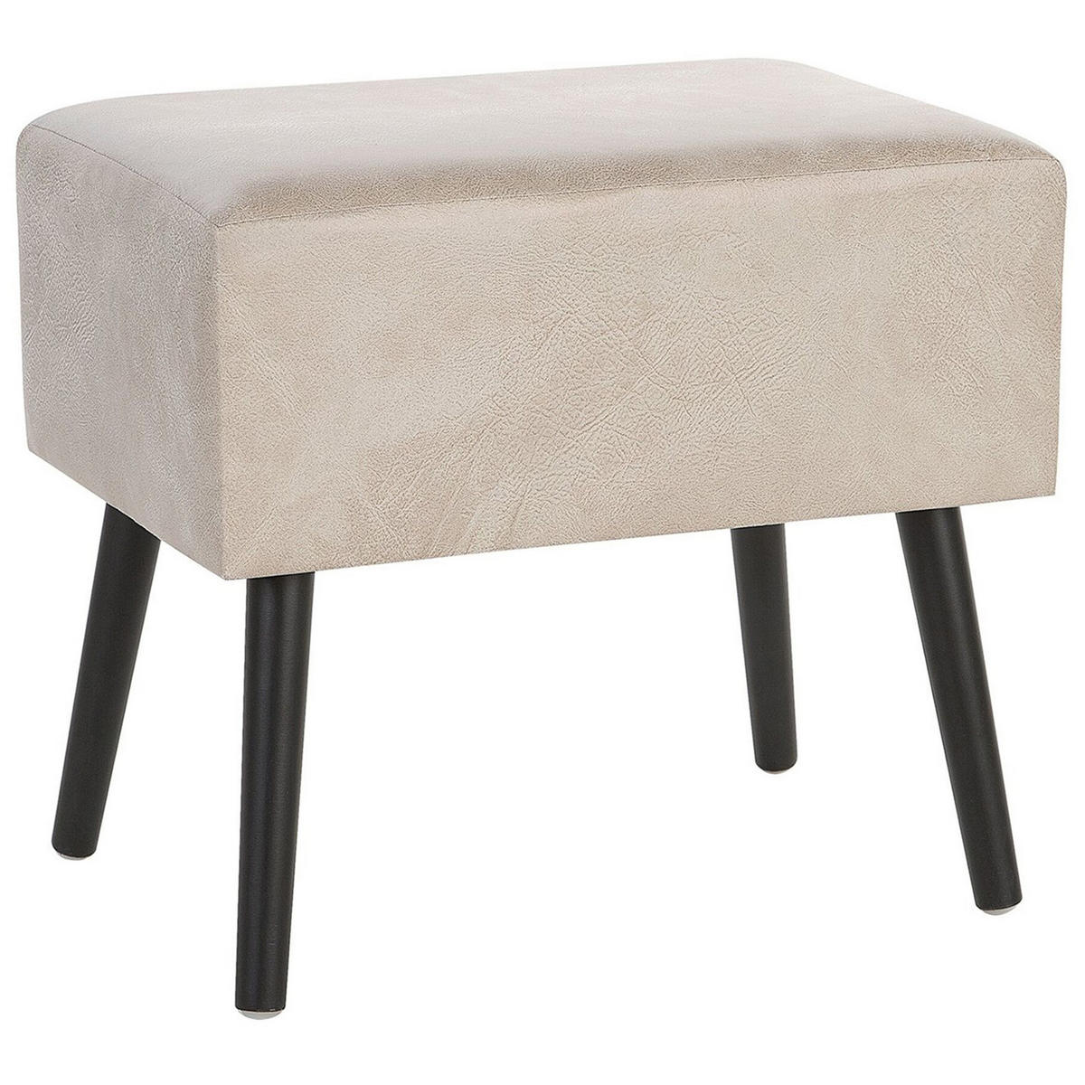 NACHTTISCH beige Kunstleder Eurostar - Beige/Schwarz, Kunststoff/Textil (50/46/35cm) - Beliani
