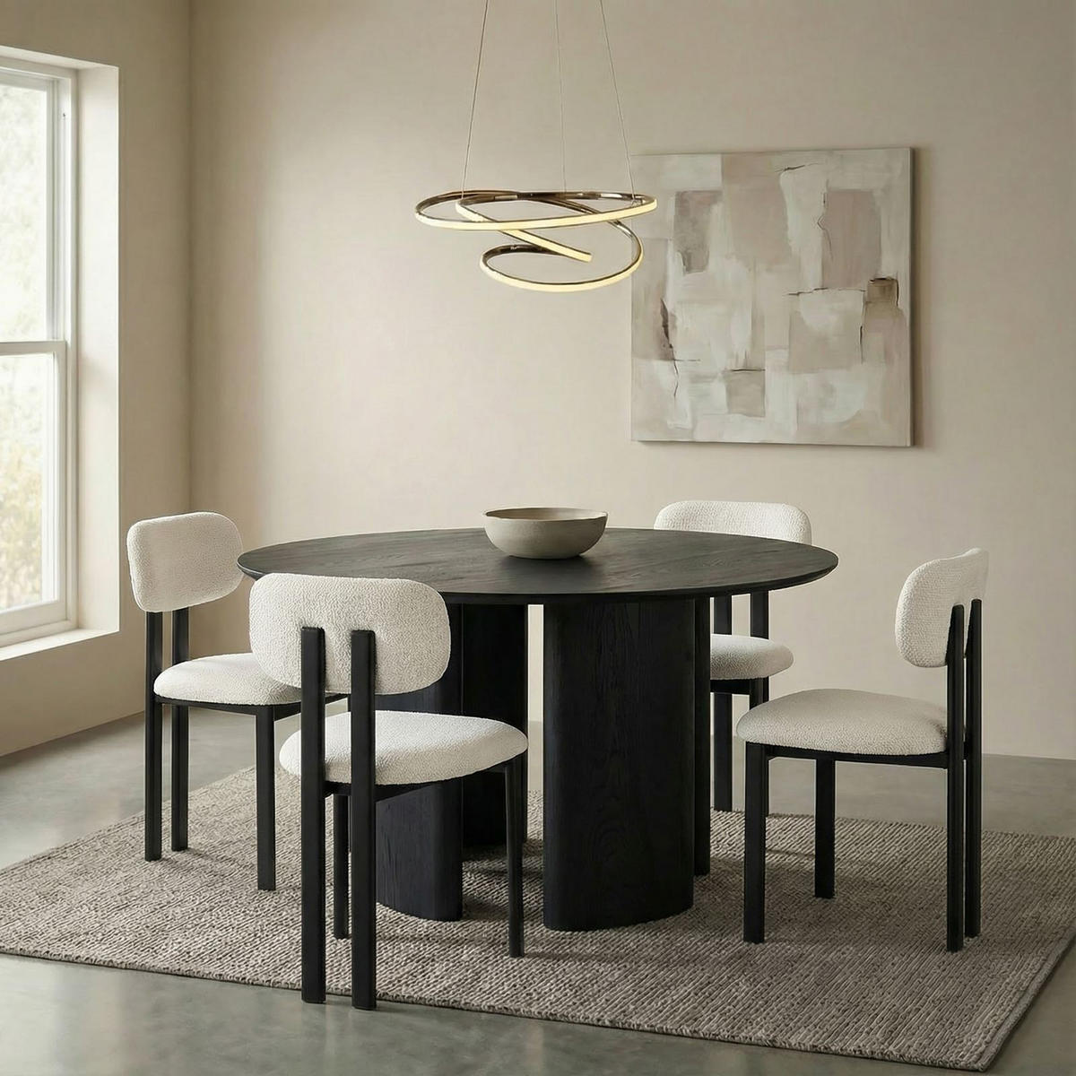 ESSGRUPPE ARVIKA FRANCA 5er Set schwarz - Schwarz, Holzwerkstoff - IDIMEX