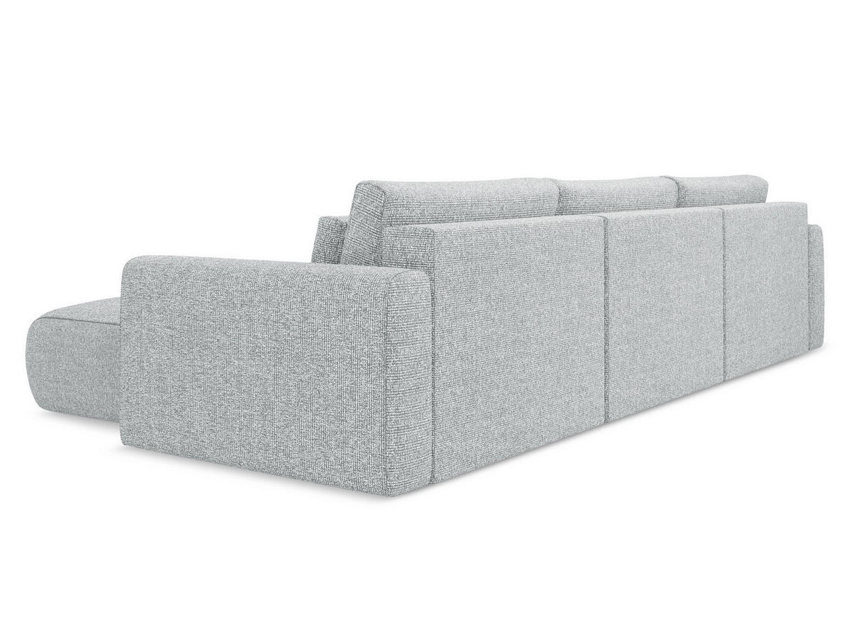 WOHNLANDSCHAFT Strukturstoff Stoff Grau - Silberfarben/Schwarz, Kunststoff/Textil (340/82/149cm) - Makamii