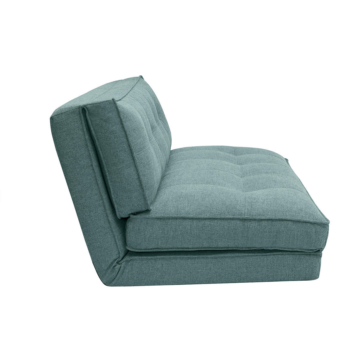 SCHLAFSOFA 2-Sitzer Stoff Grau SALLY - Blaugrau, Textil (90/66/135cm) - Miliboo