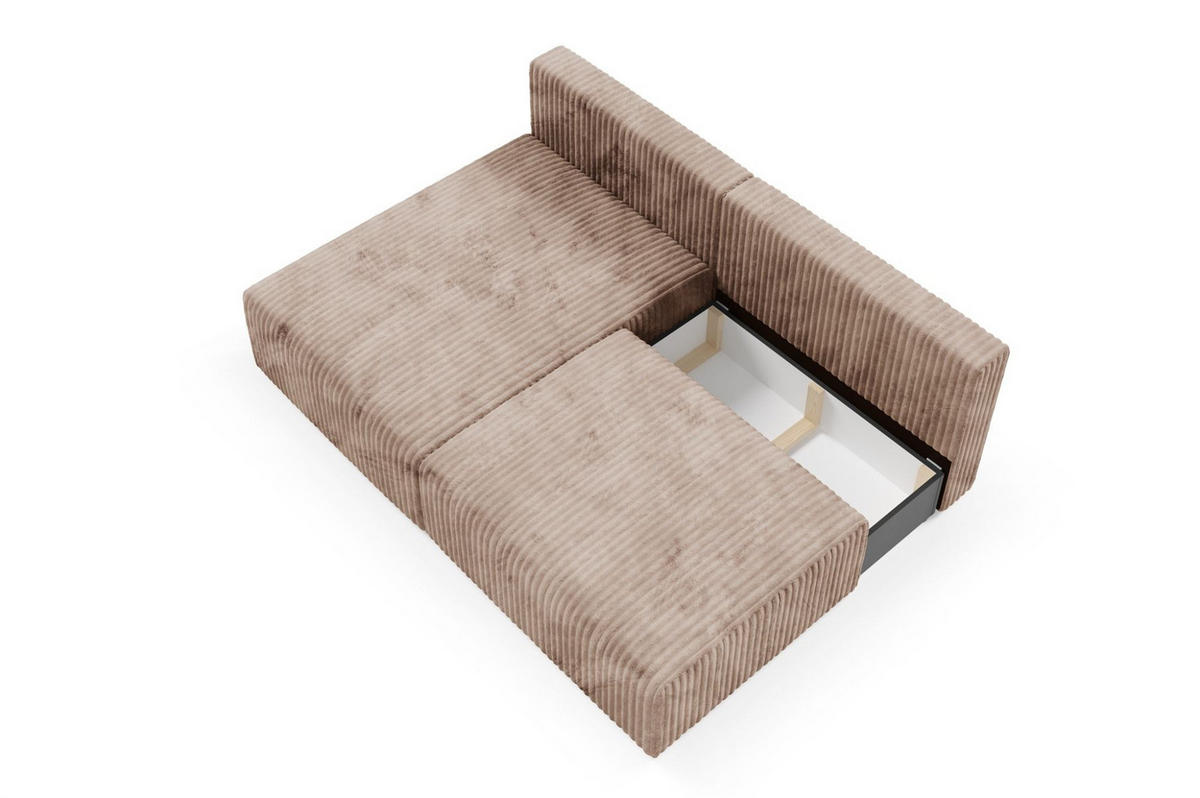 ECKSOFA Natalia Xs - Beige, Holzwerkstoff/Textil (149/210cm) - Fun Möbel