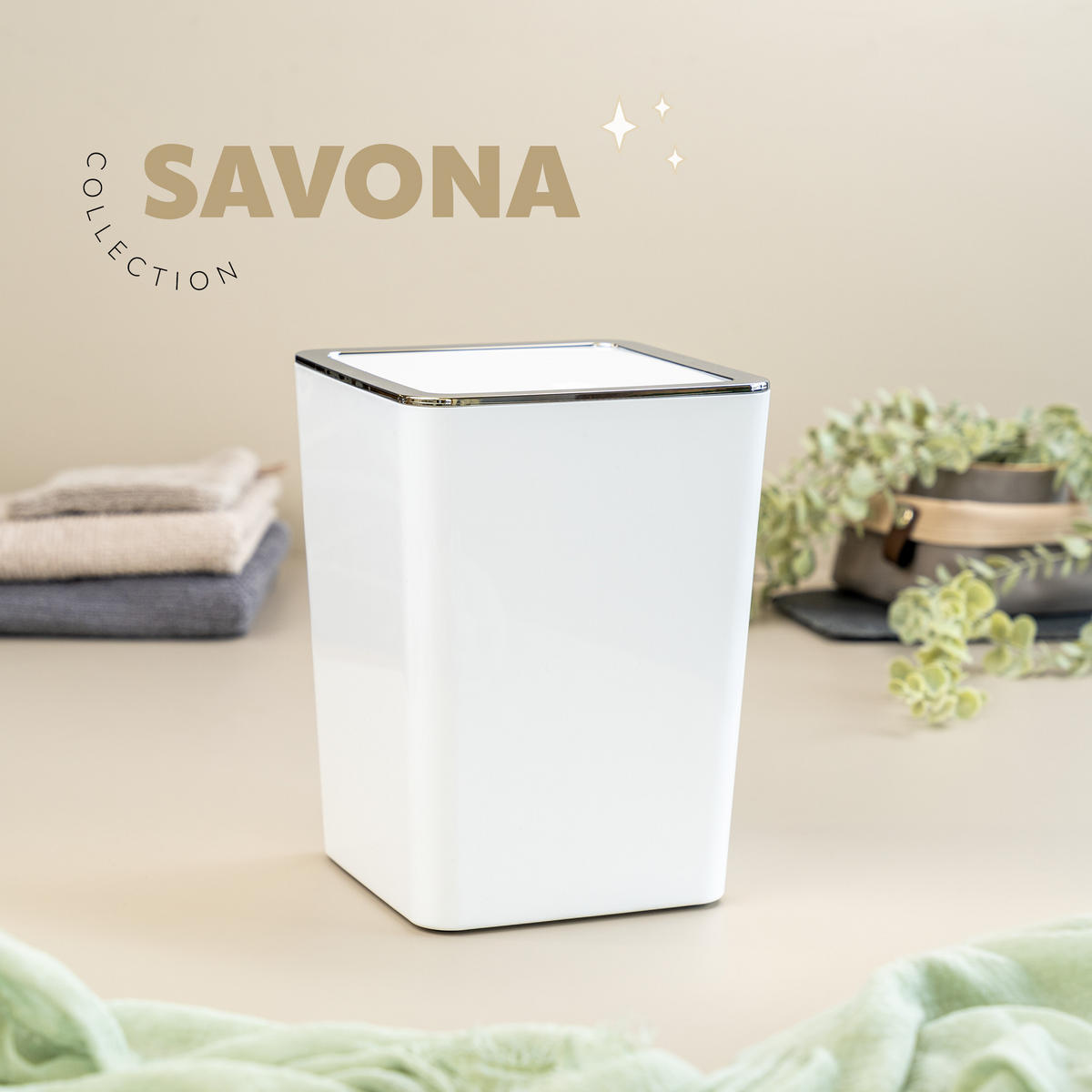 KOSMETIKEIMER SAVONA 6 Liter, weiß, Kunststoff - Weiß, Kunststoff (18/24.5/18cm) - bremermann