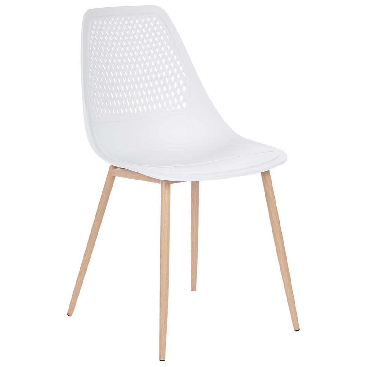 ESSZIMMERSTUHL 4er-Set Weiß Hazelton - Weiß/Braun, Kunststoff (46/84/54cm) - Beliani