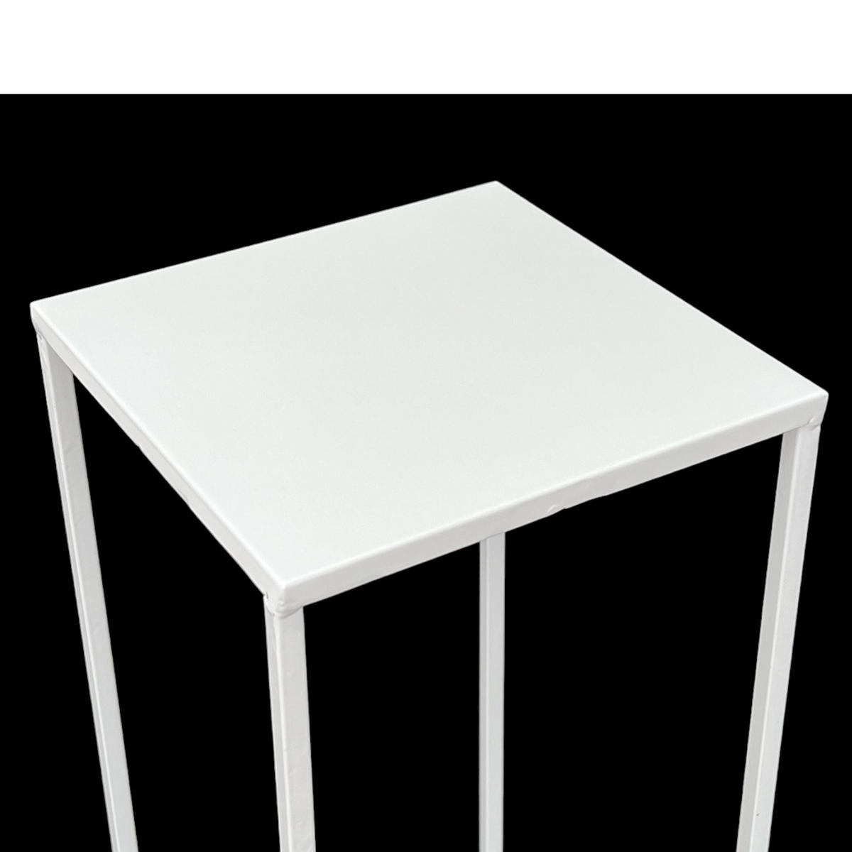 DANDIBO Blumenhocker Metall Weiß Eckig 60 cm Blumenständer Beistelltisch 96482 M Blumensäule Modern Pflanzenständer Pflanzenhocker - Weiß, Metall (23/60/23cm) - DanDiBo