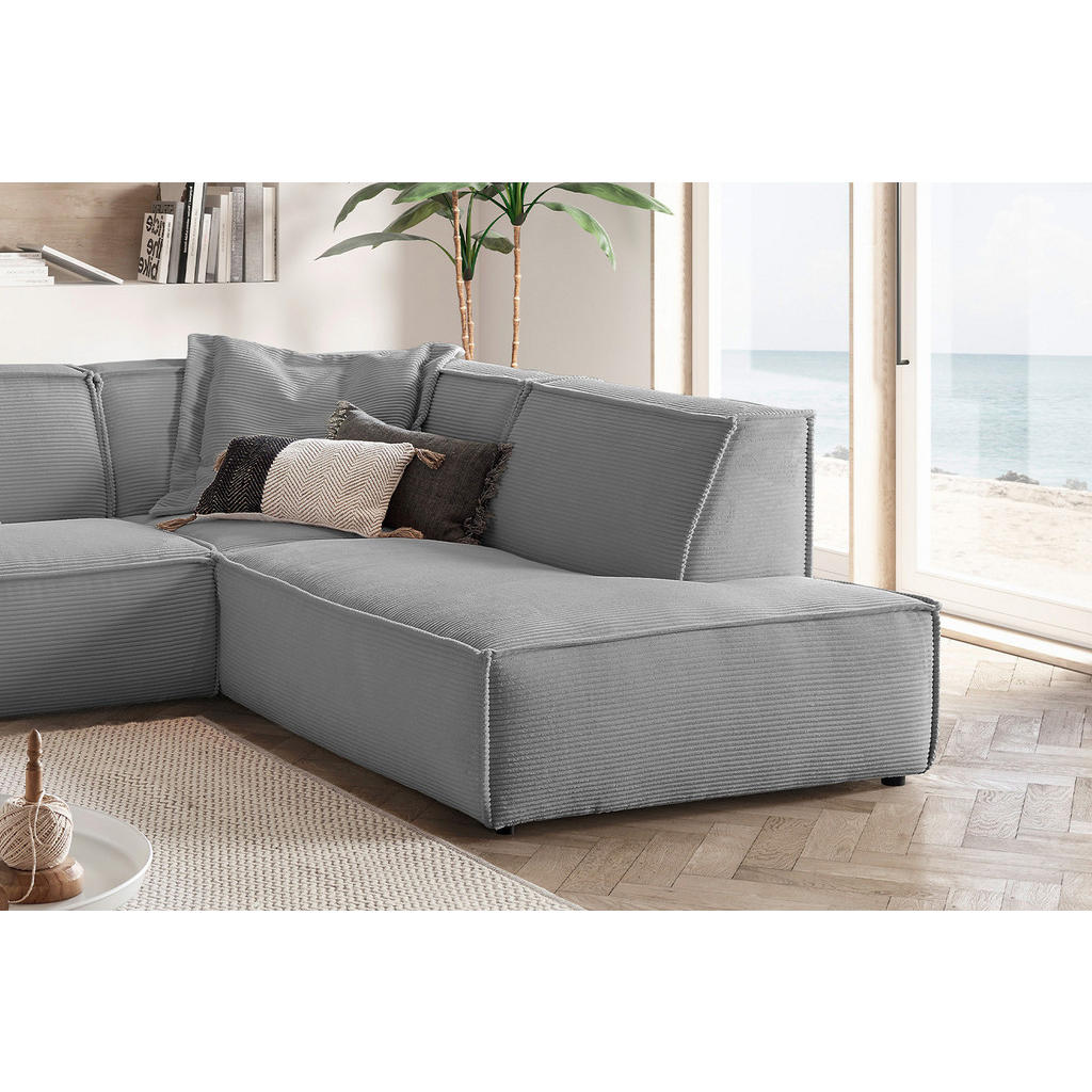 Thumbnail - Kawola Ecksofa, Grau, Textil, Echtholz, 3-Sitzer, Füllung: Kaltschaum, Ottomane rechts, L-Form, 254x224 cm, Wohnzimmer, ...