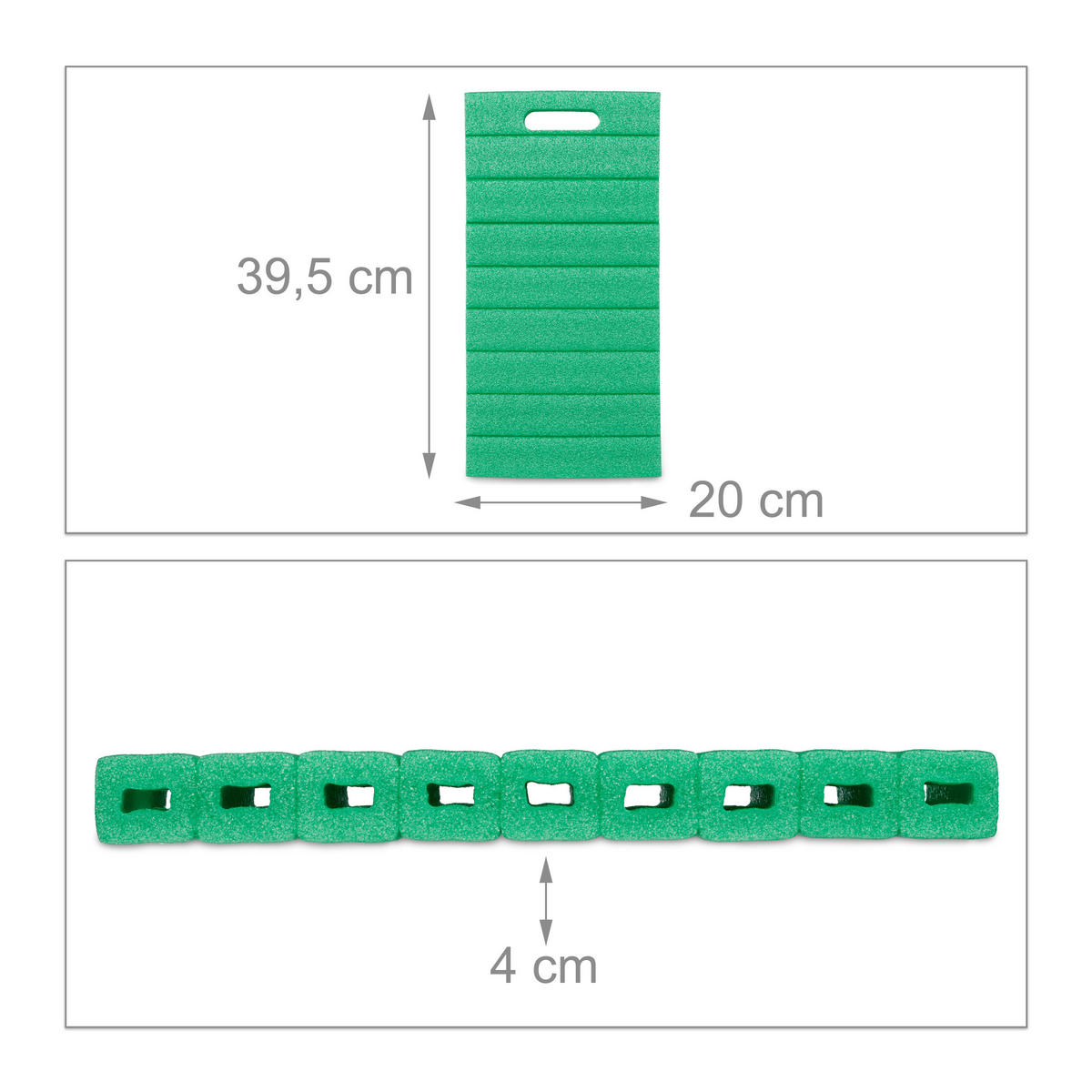 3xKNIEKISSEN - Grün, Kunststoff (39.5/20cm) - Relaxdays