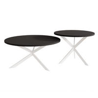 COUCHTISCH rund auf MDF, Schwarz - Schwarz/Weiß, Holzwerkstoff (75/75/36cm) - Idohome