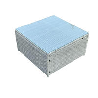 COUCHTISCH QUADRATISCH Polyrattan - Hellgrau, Metall (65/65/34cm) - Fimous