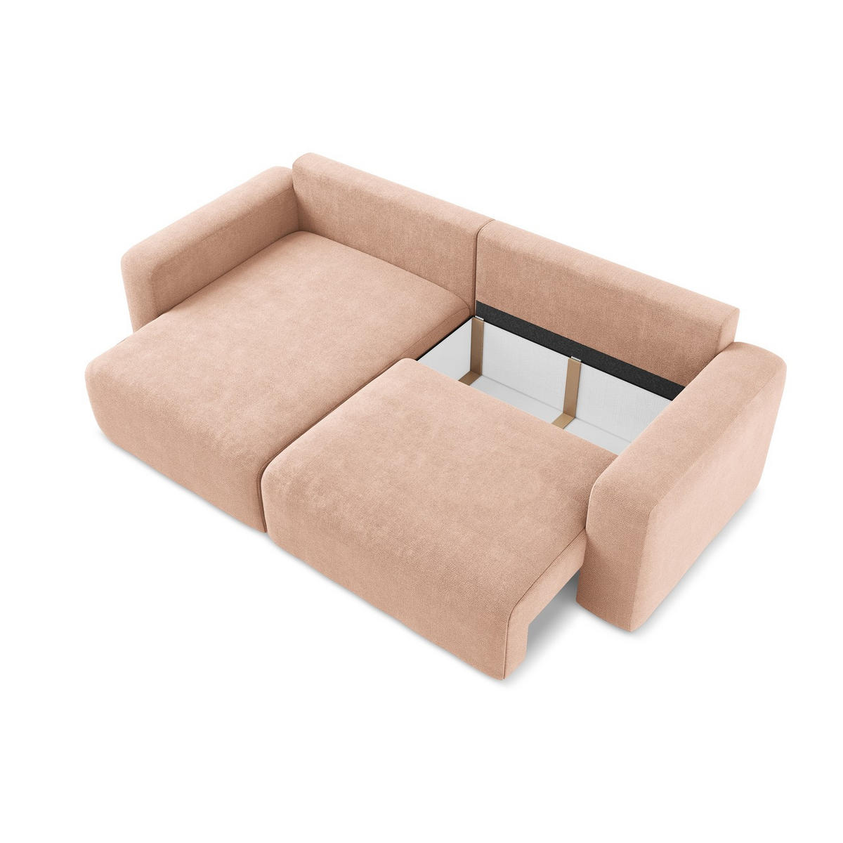 ECKSOFA mit Schlaffunktion links Chenille Stoff Pink - Pink/Koralle, Kunststoff/Textil (149/244cm) - LaMiaSofa