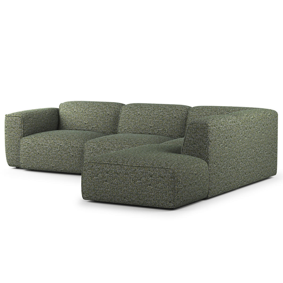 3-SITZER ECKSOFA mit Recamiere - Schwarz/Grün, Kunststoff/Textil (295/231cm) - home24