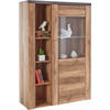 VITRINE Larona Satin Nussbaumfarben / Darkwood 100 / 37 /145cm - Dunkelbraun/Braun, Holz/Holzwerkstoff (100/145/37cm) - Feldmann-Wohnen