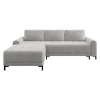 ECKSOFA Aris L, Seite: Links - Hellgrau/Schwarz, Holz/Textil (258/168cm) - MIRJAN24