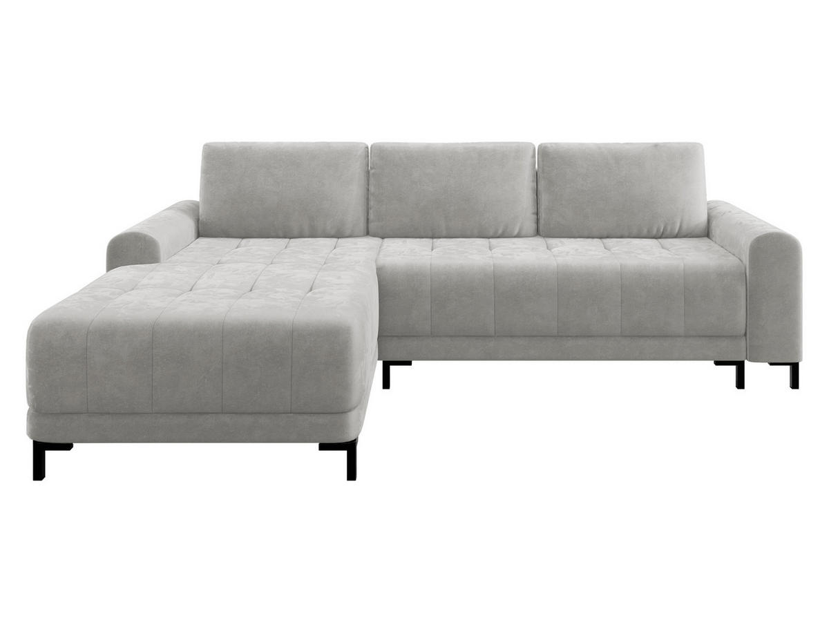 ECKSOFA Aris L, Seite: Links - Hellgrau/Schwarz, Holz/Textil (258/168cm) - MIRJAN24