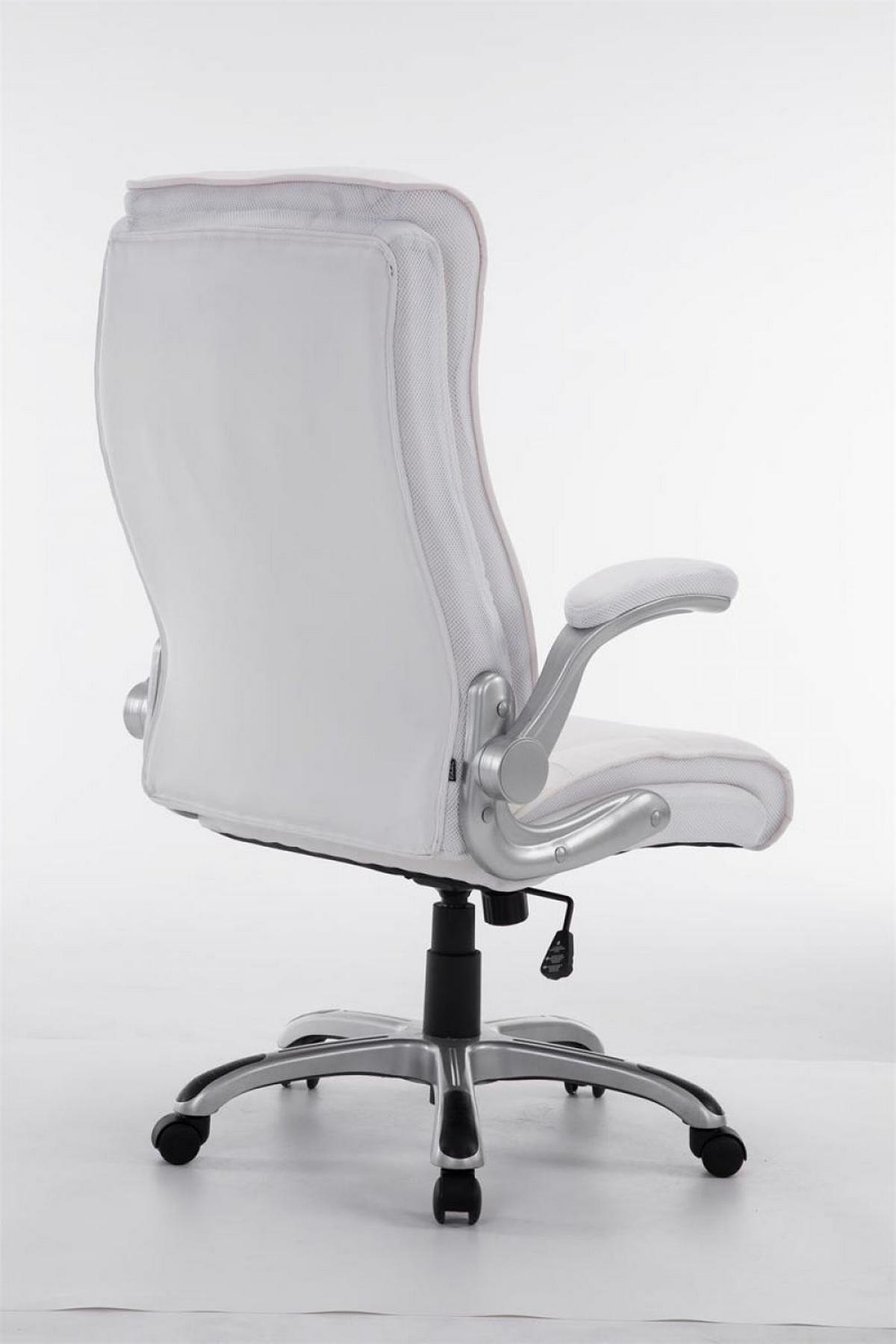 CHEFSESSEL Lederlook weiß - Weiß/Grau, Kunststoff/Textil (74/108/76cm) - CLP