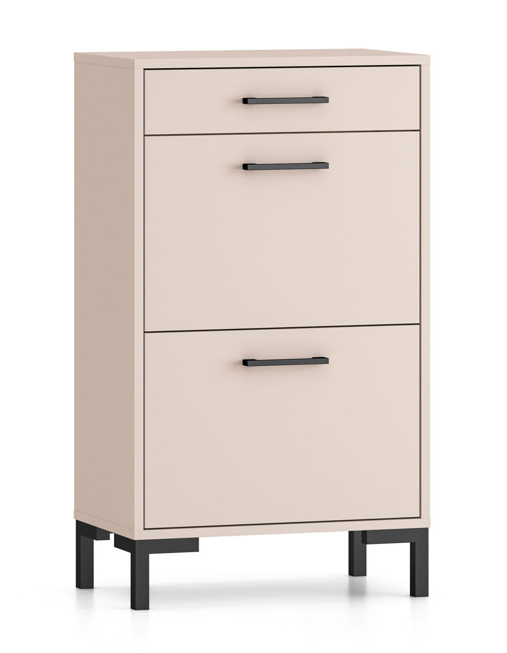 SCHUHSCHRANK Oiven Cashmere 55 / 34 / 94cm - Kaschmir/Creme, Holz/Holzwerkstoff (55/94/34cm) - Feldmann-Wohnen