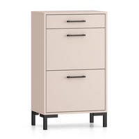 SCHUHSCHRANK Oiven Cashmere 55 / 34 / 94cm - Kaschmir/Creme, Holz/Holzwerkstoff (55/94/34cm) - Feldmann-Wohnen