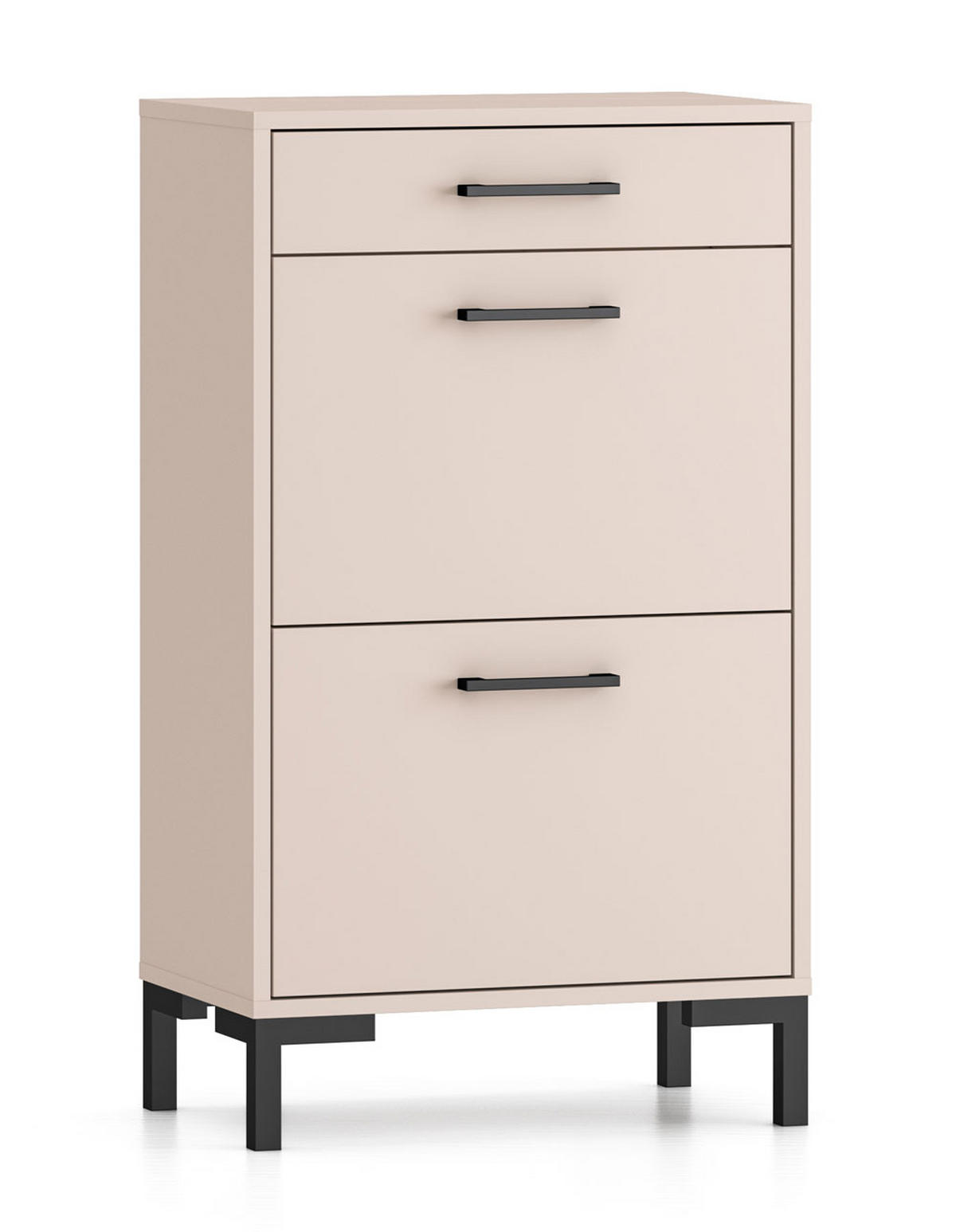 SCHUHSCHRANK Oiven Cashmere 55 / 34 / 94cm - Kaschmir/Creme, Holz/Holzwerkstoff (55/94/34cm) - Feldmann-Wohnen