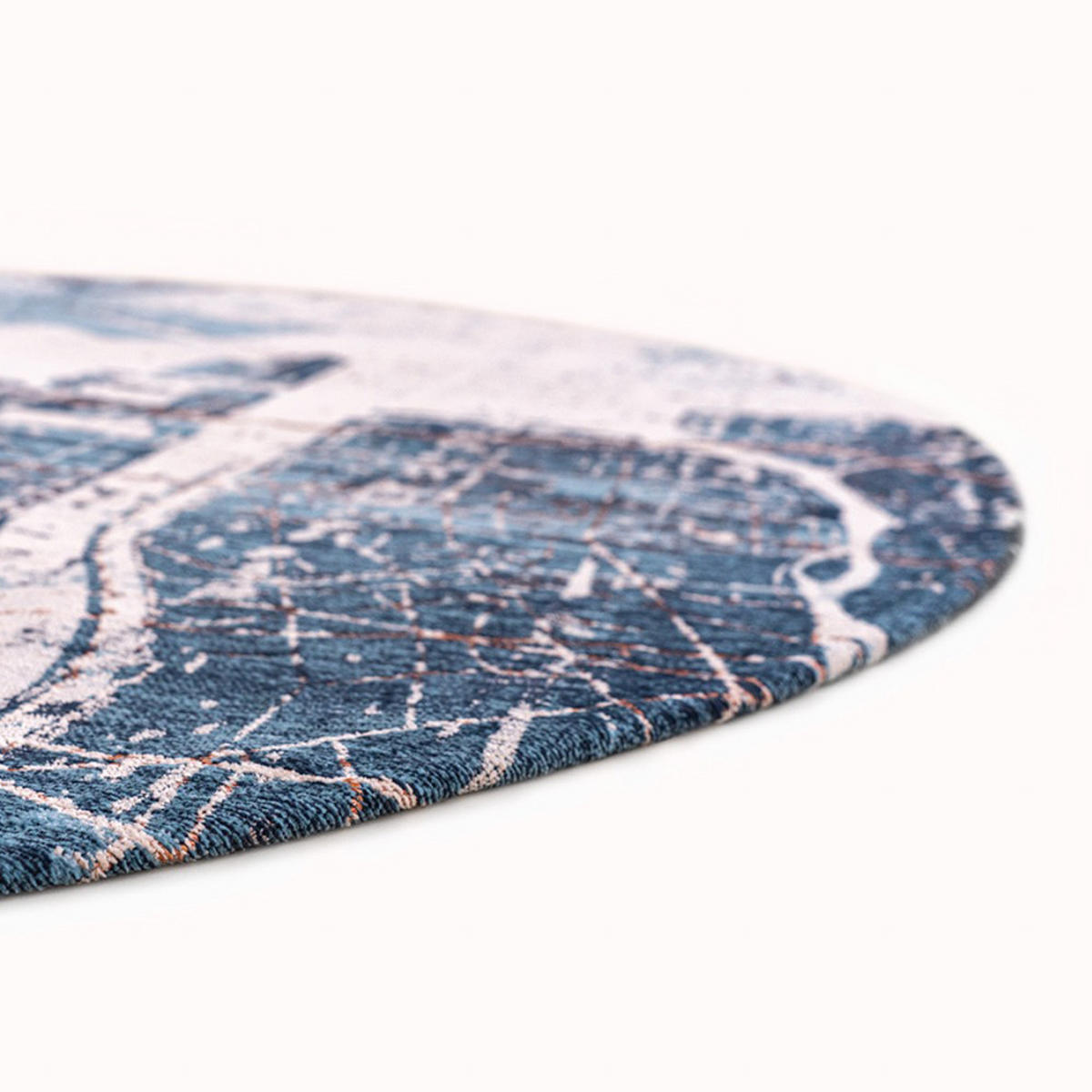 TEPIH Conductive Blue Cities Tokyo 240/240 cm - plava, tekstil/prirodni materijali (240/240cm) - Louis De Poortere