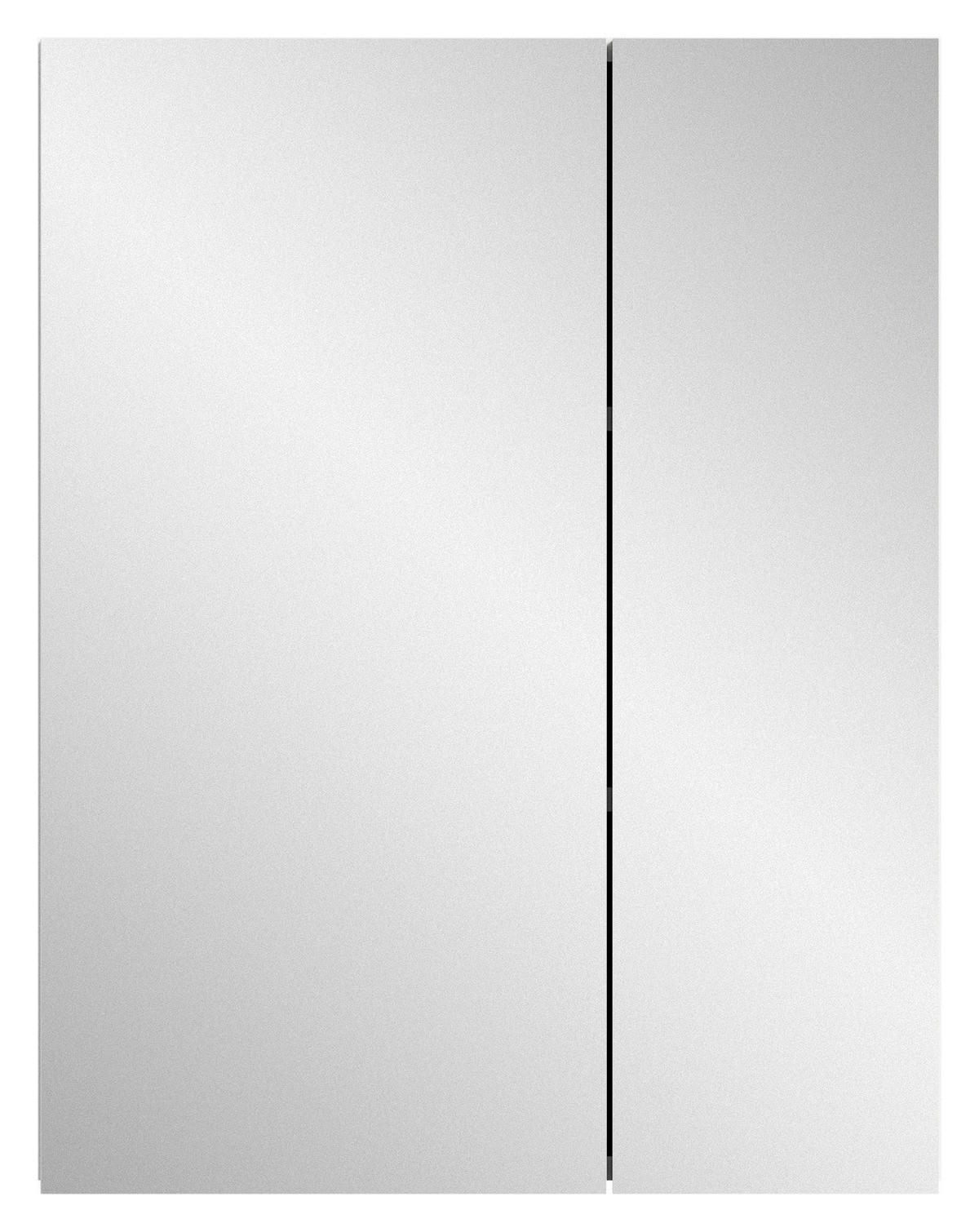 SPIEGELSCHRANK Vira Bad in weiß Melamin und weiß hochglanz B/H/T: 60x77x18 cm - Weiß, Holz (60/77/18cm)