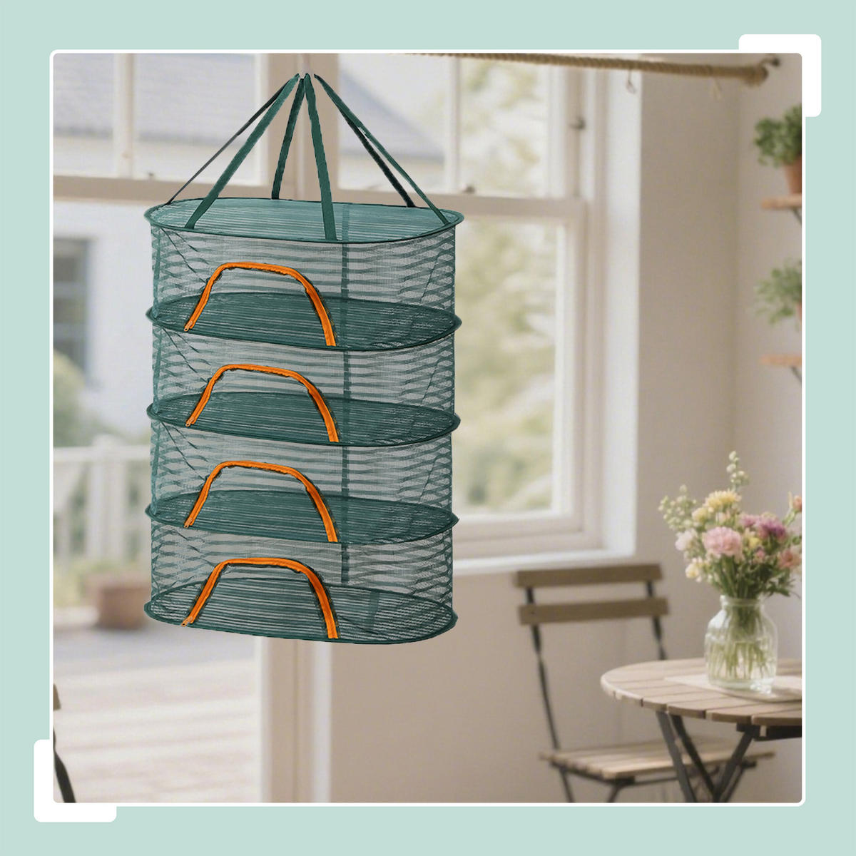 TROCKENNETZ - Dunkelgrün, Kunststoff/Textil (60/118/40cm) - Relaxdays