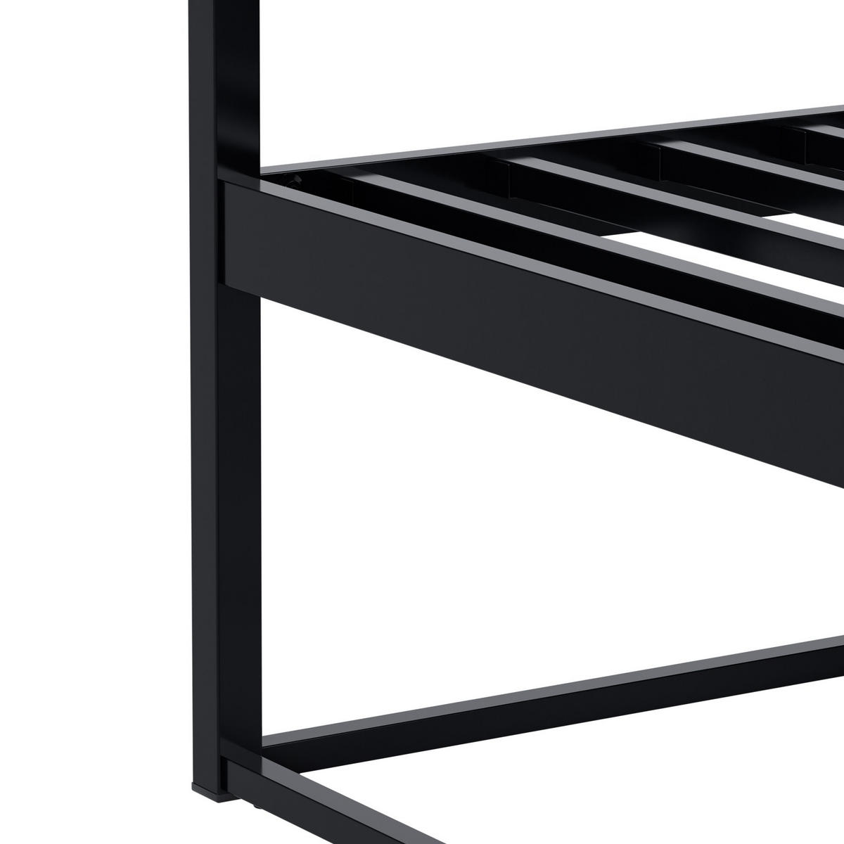 HIMMELBETT Kosan Metall Schwarz Bett 200x200 Schwarz - Schwarz, Metall - DELUKE