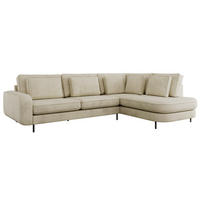 ROHOVÁ SEDAČKA CALENO L - Béžová Samet - Levá Strana - černá/béžová, kov/textil (317/225cm) - MKS