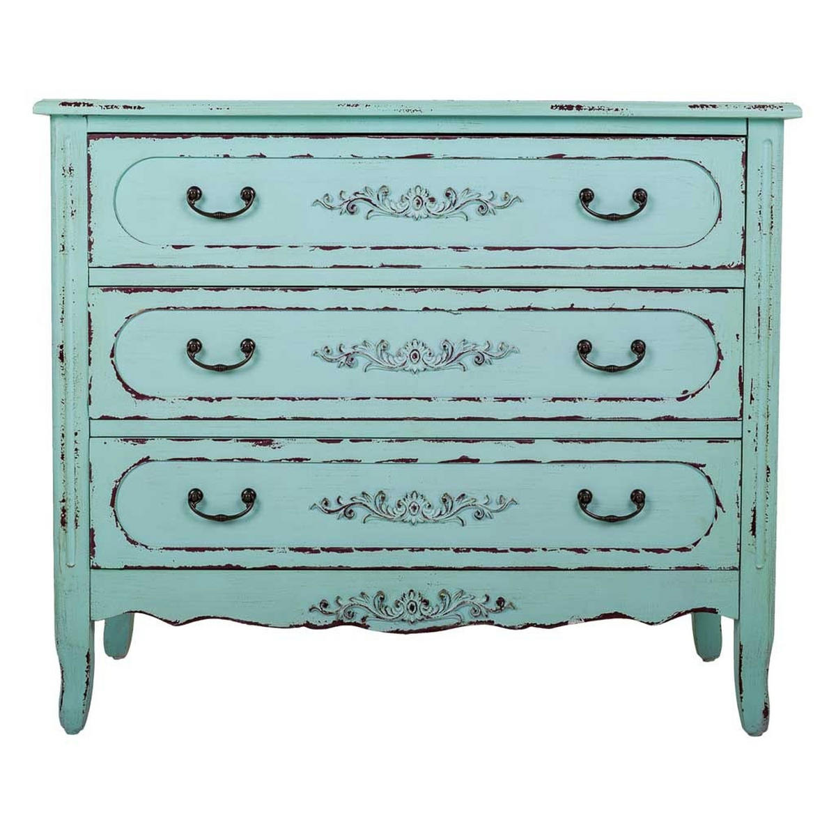 KOMMODE aus Holz, 90x42x76cm - Blau, Holz (90/76/42cm) - Wanderlust