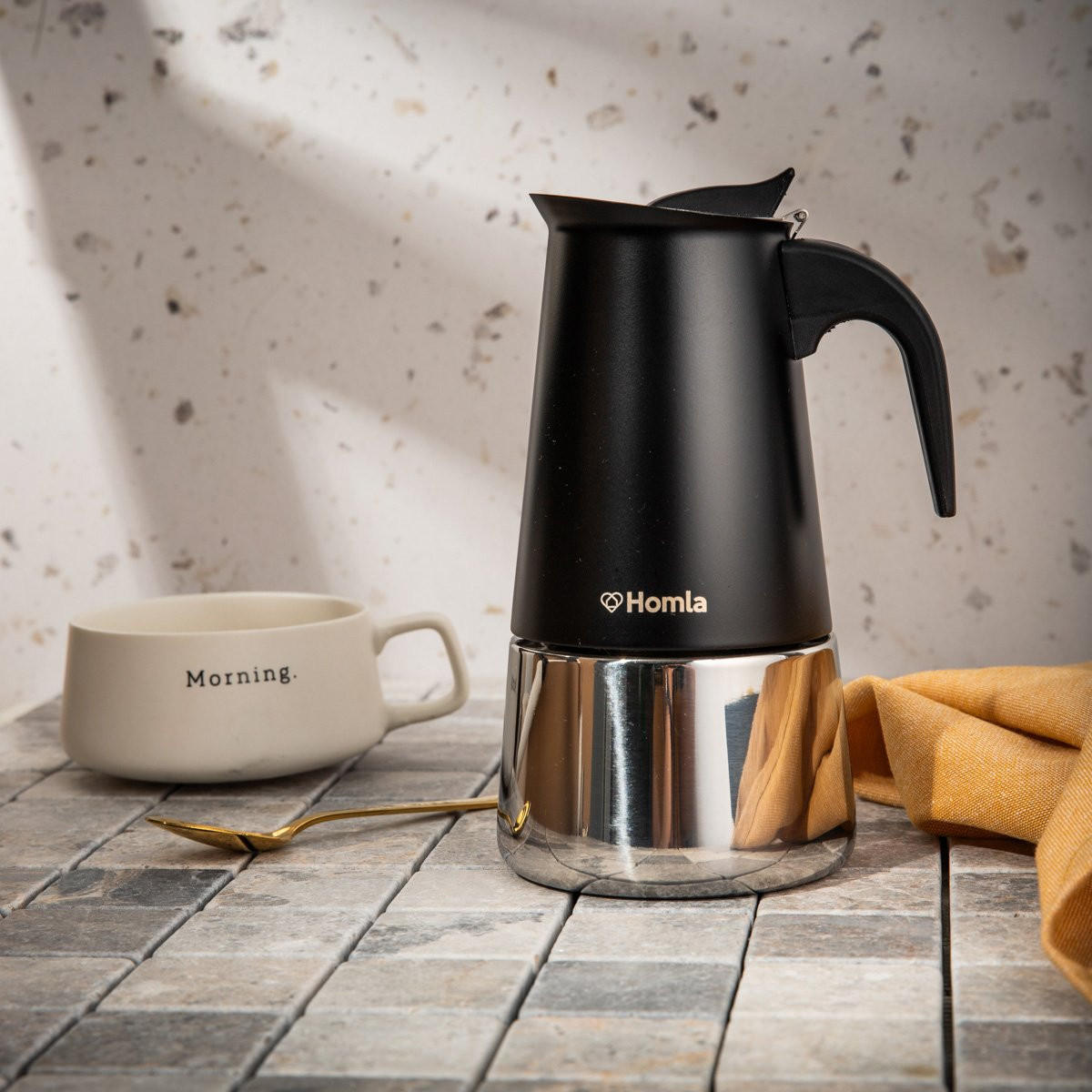 KAFFEEMASCHINE Astar Mokka schwarz - Schwarz, Metall (10/19/20cm) - Homla