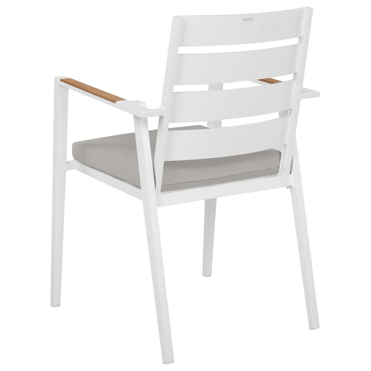 GARTENSTUHL 6er-Set Metall Grau Taviano - Hellbraun/Weiß, Metall (54/86/58cm) - Beliani