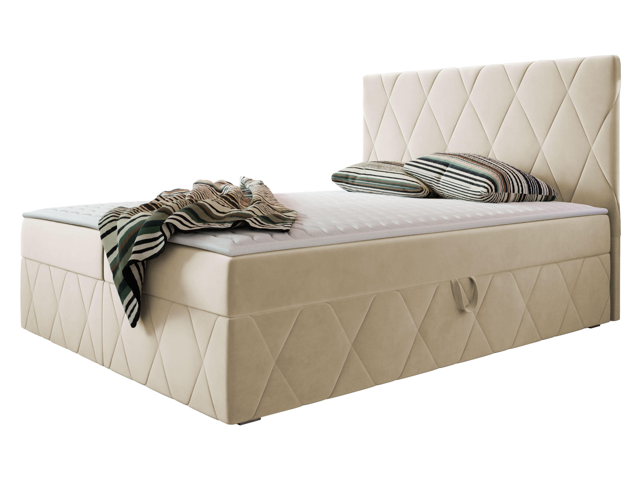 BOXBETT Simoti - Beige, Holzwerkstoff (160/200cm) - MIRJAN24