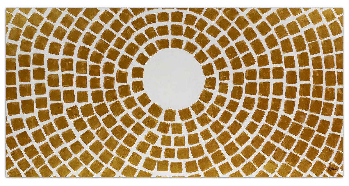 ÖLGEMÄLDE XXL Gold 200/100 cm - Goldfarben/Weiß, Holz/Textil (6.68/100cm) - KUNSTLOFT