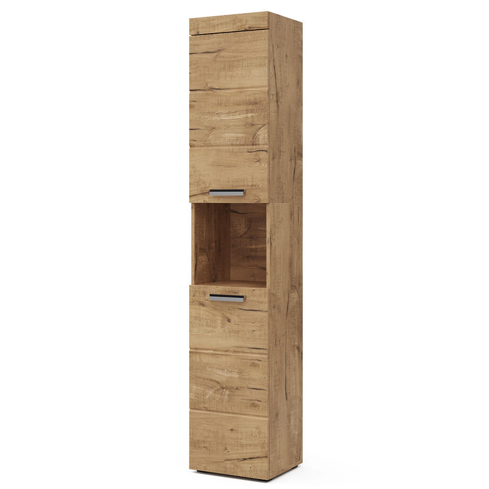 BADSCHRANK Luna Eiche Wotan 37 x 190 cm - Eiche Wotan, Holzwerkstoff (37/190/32.6cm) - Vicco