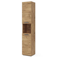 BADSCHRANK Luna Eiche Wotan 37 x 190 cm - Eiche Wotan, Holzwerkstoff (37/190/32.6cm) - Vicco