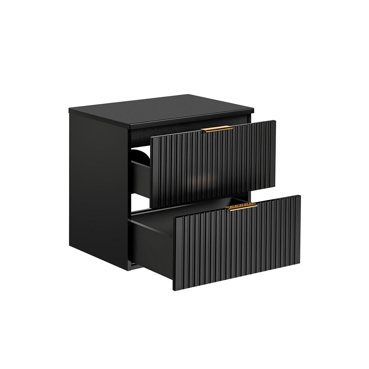 WASCHTISCHUNTERSCHRANK 60.6cm Adriel Mattschwarz - Schwarz, Holzwerkstoff (60.6/59/46cm) - Petits-meubles